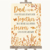 Autumn Leaves Dad Walk Down The Aisle Personalised Wedding Sign