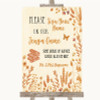 Autumn Leaves Jenga Guest Book Personalised Wedding Sign