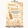 Autumn Leaves Message In A Bottle Personalised Wedding Sign