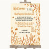 Autumn Leaves No Phone Camera Unplugged Personalised Wedding Sign