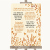 Autumn Leaves Romantic Vows Personalised Wedding Sign