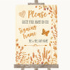 Autumn Leaves Signing Frame Guestbook Personalised Wedding Sign