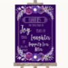 Purple & Silver Hankies And Tissues Personalised Wedding Sign