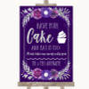Purple & Silver Have Your Cake & Eat It Too Personalised Wedding Sign