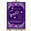 Purple & Silver Let Love Sparkle Sparkler Send Off Personalised Wedding Sign