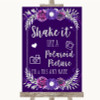 Purple & Silver Polaroid Picture Personalised Wedding Sign