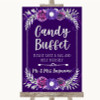 Purple & Silver Candy Buffet Personalised Wedding Sign