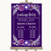 Purple & Silver Who's Who Leading Roles Personalised Wedding Sign