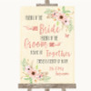 Blush Peach Floral Friends Of The Bride Groom Seating Personalised Wedding Sign