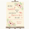 Blush Peach Floral As Families Become One Seating Plan Personalised Wedding Sign