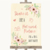 Blush Peach Floral Polaroid Picture Personalised Wedding Sign