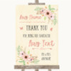 Blush Peach Floral Thank You Bridesmaid Page Boy Best Man Wedding Sign