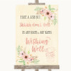 Blush Peach Floral Wishing Well Message Personalised Wedding Sign