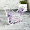 Glad You Are My Nan Purple Flowers Butterfly Plaque Keepsake Gift