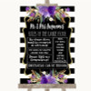 Black & White Stripes Purple Rules Of The Dance Floor Personalised Wedding Sign