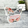 Mother-In-Law 80th Floral Birthday Present Butterfly Plaque Keepsake Gift