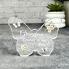 Grandma White Floral Memorial Butterfly Plaque Sympathy Gift Keepsake Gift