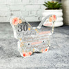 30 & Fabulous 30th Birthday Present Female Peach Butterfly Plaque Keepsake Gift