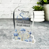 Son Blue Floral Gravestone Plaque Sympathy Gift Keepsake Memorial Gift