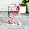 Wife Red Flower Gravestone Plaque Sympathy Gift Keepsake Memorial Gift