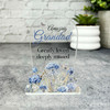 Grandad Blue Floral Gravestone Plaque Sympathy Gift Keepsake Memorial Gift