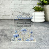 Husband Blue Floral Gravestone Plaque Sympathy Gift Keepsake Memorial Gift