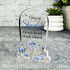 Stepdad Blue Floral Gravestone Plaque Sympathy Gift Keepsake Memorial Gift
