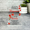 Stepmum Poppy Seeds Gravestone Plaque Sympathy Gift Keepsake Memorial Gift