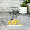 Sister Yellow Floral Gravestone Plaque Sympathy Gift Keepsake Memorial Gift