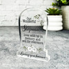 Stepmum White Floral Gravestone Plaque Sympathy Gift Keepsake Memorial Gift