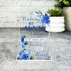 Aunty Female Blue Flower Gravestone Plaque Sympathy Gift Keepsake Memorial Gift