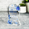 Niece Female Blue Flower Gravestone Plaque Sympathy Gift Keepsake Memorial Gift