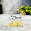 Custom Ornament Yellow Floral Gift For New Home Heart House Plaque Keepsake Gift
