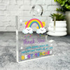 Custom Ornament Thank You Teacher Present Rainbow Puzzle Plaque Keepsake Gift