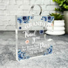 Gift For Grandad Thank You Navy Watercolour Puzzle Plaque Keepsake Gift