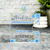 Stepmum Thank You Important Piece Blue Flower Puzzle Plaque Keepsake Gift