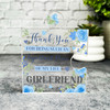 Girlfriend Thank You Important Piece Blue Flower Puzzle Plaque Keepsake Gift