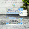 Gift For Gran Thank You Important Piece Blue Flower Puzzle Plaque Keepsake Gift