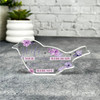 Wife Female Purple Flower Robin Plaque Sympathy Gift Keepsake Memorial Gift