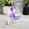 Custom Ornament Happy 80th Birthday Present Purple Heart Plaque Keepsake Gift