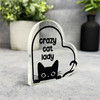 Custom Ornament Black Crazy Cat Lover Lady Cat Lover Heart Plaque Keepsake Gift
