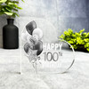 Monochrome Happy 100th Birthday Present Heart Plaque Keepsake Gift