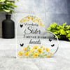 Sister Yellow Floral Memorial Heart Plaque Sympathy Gift Keepsake Gift