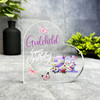 Godchild 21st Purple Floral Birthday Present Heart Plaque Keepsake Gift