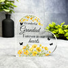 Grandad Yellow Floral Memorial Heart Plaque Sympathy Gift Keepsake Gift