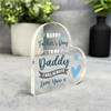 Daddy Father's Day Present Love You Blue Star Heart Plaque Keepsake Gift