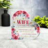 Wife Love Is Like A Rose Red Flowers Romantic Heart Plaque Keepsake Gift