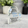 Father-In-Law Blue Floral Happy Birthday Present Heart Plaque Keepsake Gift