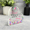 Friend Pink Purple Floral Memorial Heart Plaque Sympathy Gift Keepsake Gift