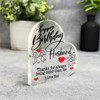 Husband Red Doodle Couple Happy Birthday Present Heart Plaque Keepsake Gift